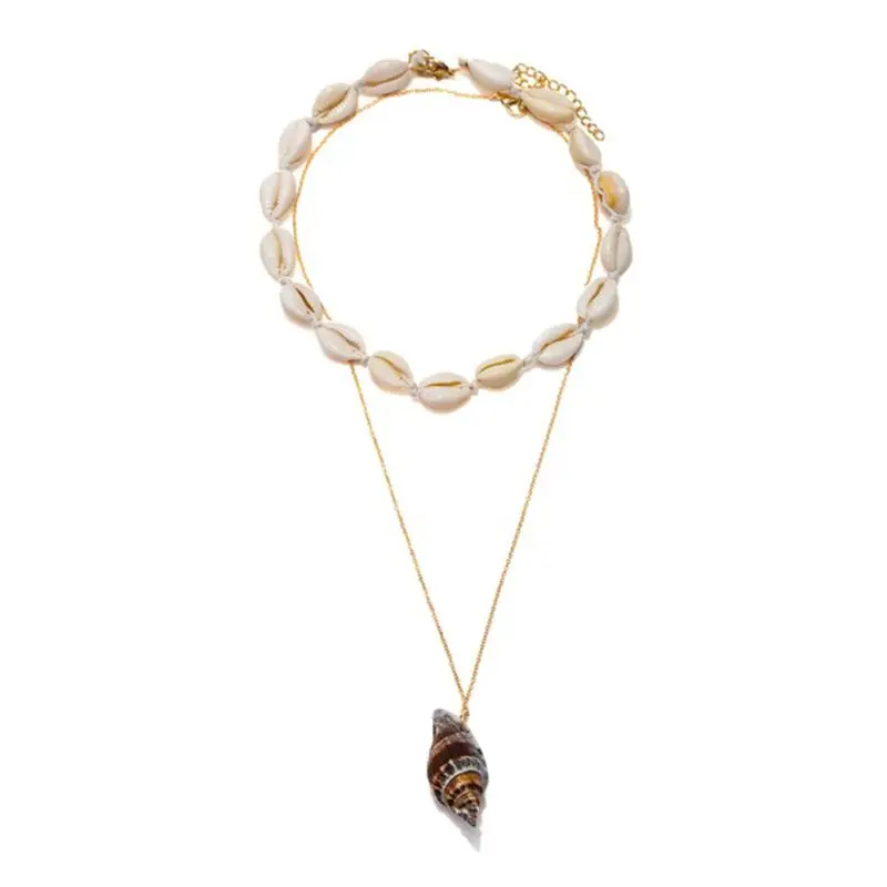 

Women Necklace New Simple Seaside Holiday Style Pendant Shell Set Chain Charm Lady Jewelry Accessories