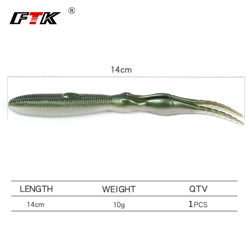 FTK FISH 1 шт./лот 14 мм 2 г рыболовная Мягкая приманка силиконовая для рыбной ловли 9