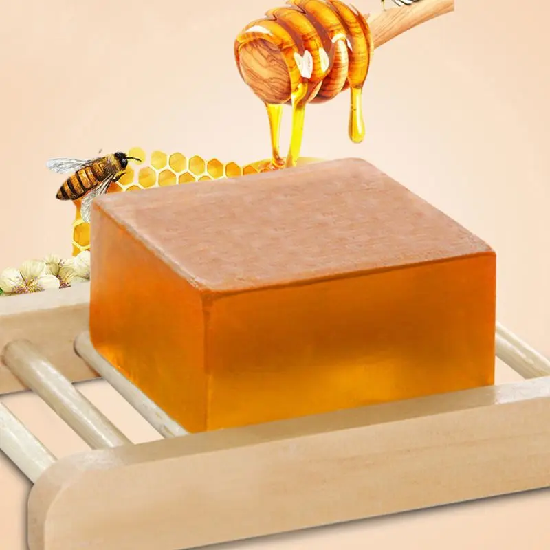 100 г натуральный пчелиный мед эфирное масло ручной работы квадратное мыло для кожи лица Глубокая чистка увлажняющее Отбеливающее масло