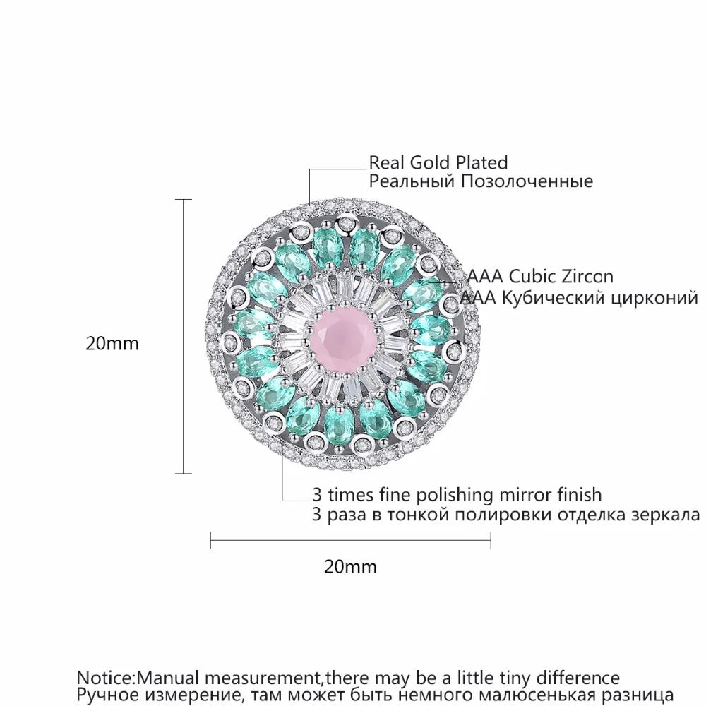 LUOTEEMI DesignTrendy Stud Earrings for Women Luxury Colorful Flower CZ Fashion Party Female Jewelry Kolczyki Christmas Jewelry