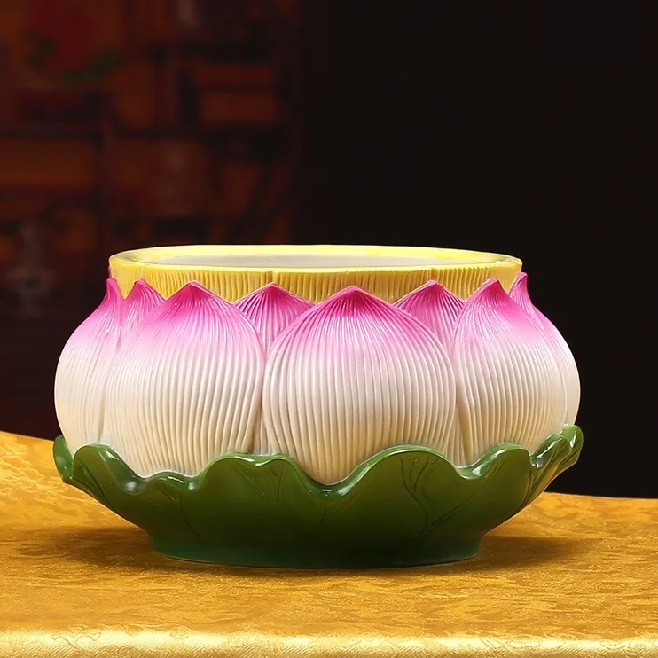 Porcelain Lotus Storage Jar Handmade Porcelain Flower Organizer
