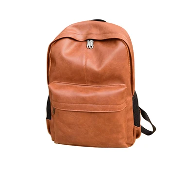 

Brand Preppy Unisex Style Leather School Backpack Vintage Bag For College Simple Design Men Casual Daypacks mochila male New