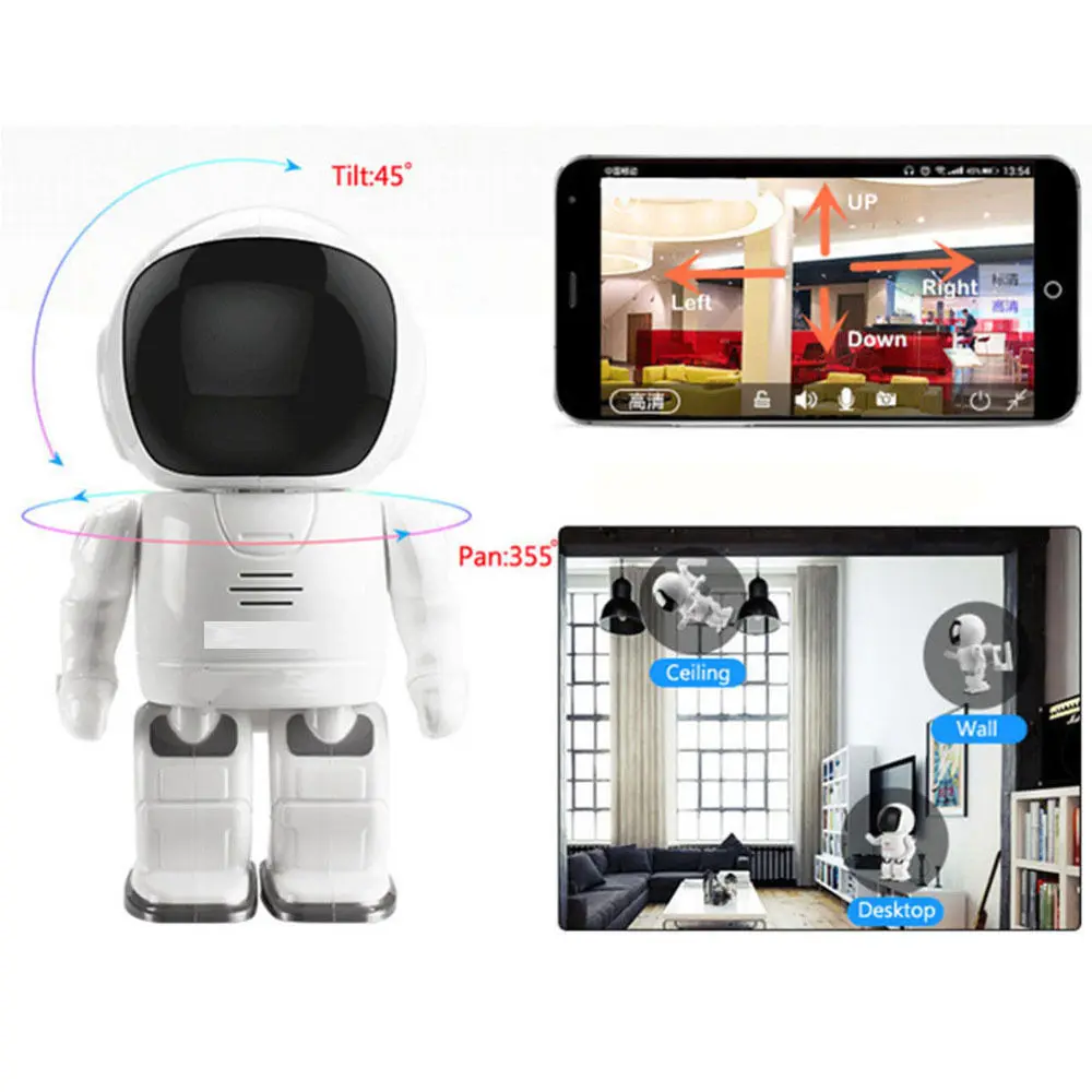 960P Robot Network IP Camera WIFI HD PTZ 1.3MP 1/3'' CMOS Audio P2P Onvif Night Vision SD TF Card Slot Security Cam Baby Monitor 960p mini wireless wifi ip camera 1 3mp pan tilt ir night vision audio network onvif video security ip cam micro sd tf card slot