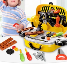 Детские ролевые игры инструменты для моделирования винты пилы чемодан детская пластмассовая игрушка набор подарок на день рождения