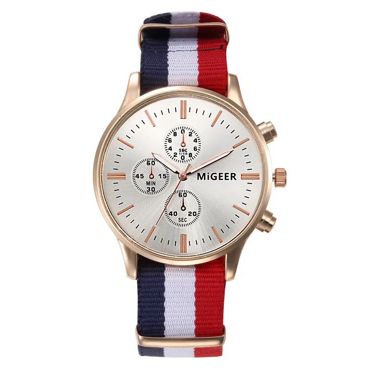 Fashion Black & White Strap Quartz Watch Men Casual Male Sport Business Wrist Men's Watches