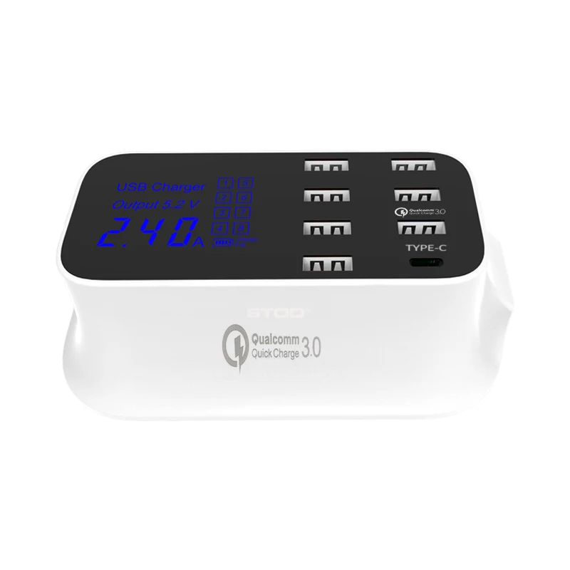 STOD Smart USB Charger 40W LED Display Quick Charge Fast Charging 3.0 For iPhone 7 Samsung Huawei Nexus Xiaomi QC3.0 AC Adapter