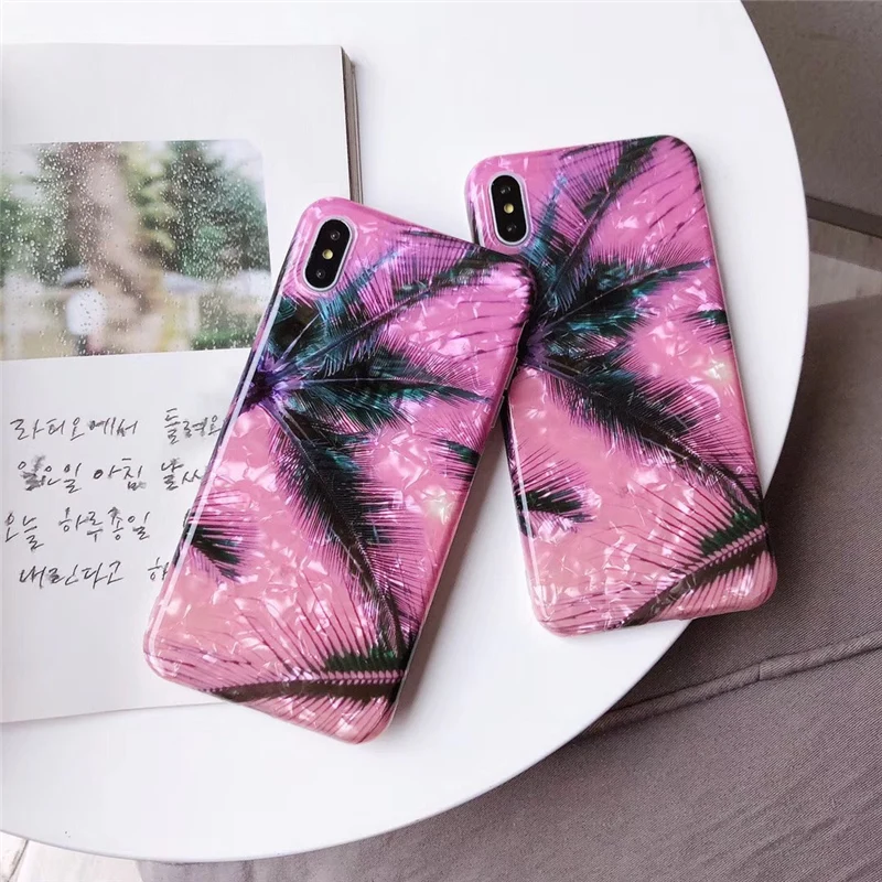 

Summer Coco Fritillaria Conch phone cases for iphone XS Max XR X for iphone 6 6S 7 8 Plus glossy soft silicon case