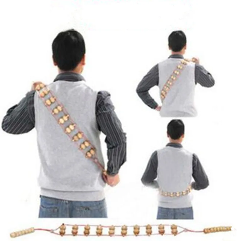 

Hot wooden massager hand pull triangle back massager solid wood does not ask for back rub around massager health massage product