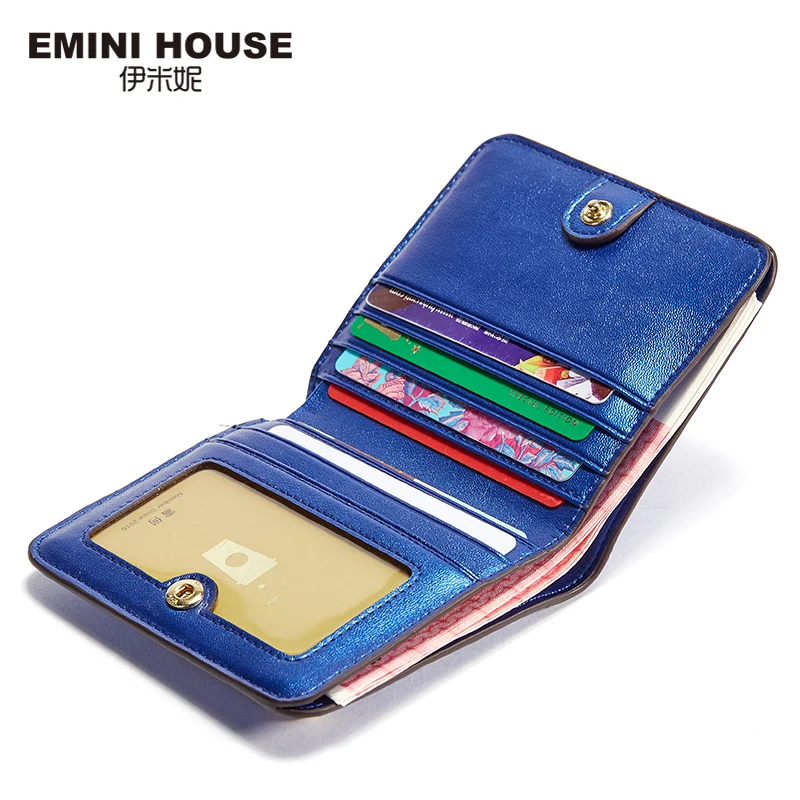 Goedkoop Emini Huis 10 Kleuren Mode Schapenvacht Vrouwen Korte Portefeuilles Lederen Portemonnee Mini Luxe Rits Portemonnee Reizen Portemonnee