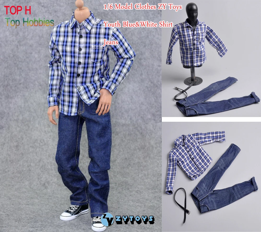 12"Action Figure Clothing 1/6 Scale Model Clothes ZY Toys Youth Blue