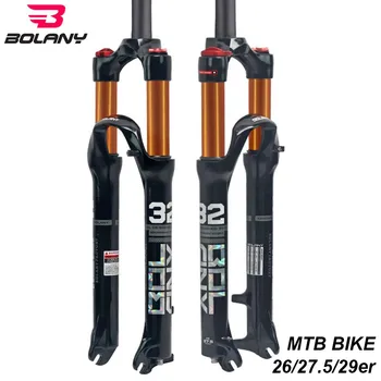 Bolany MTB Bike Front Fork 26 27.5 29er Inch Magnesium Alloy Air Dampong Mountain Bike 32 RL100mm Fork Disc Brake Bike Parts 2017 ievele full carbon fiber mountain bike fork bicycle forks 26 27 5 29er mtb carbon fork bike accessories disc 160
