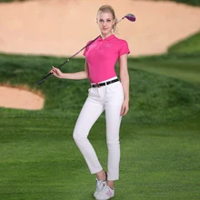 Высокое качество! PGM Гольф рубашки быстросохнущие женские брендовые Короткие рукава полиэстер Гольф рубашки