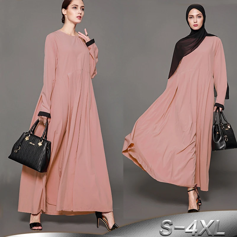 

Vestidos 2019 Everyday Abaya Kaftan Dubai Turkey Arabic Pleated Muslim Hijab Dress Qatar UAE Women Robe Turkish Islamic Clothing