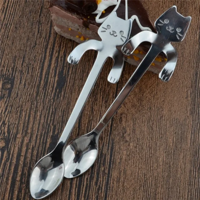 Buy 1Pc Stainless Steel Cartoon Cat Spoon Creative