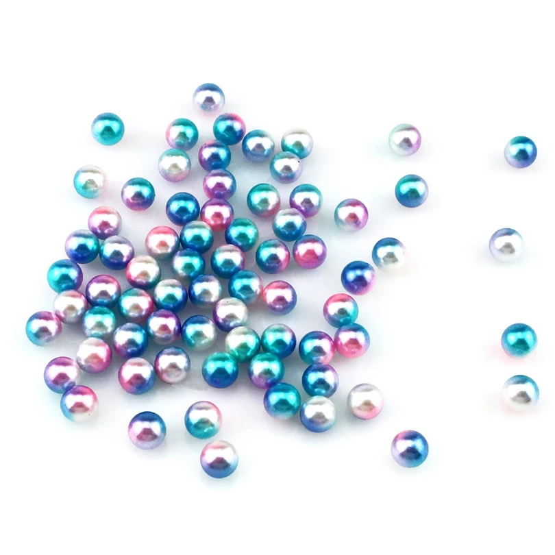 

50pcs 8mm Round Imitation Pearls Beads DIY Handmade Rainbow No Hole Beads For Necklace Earrings Jewelry Making