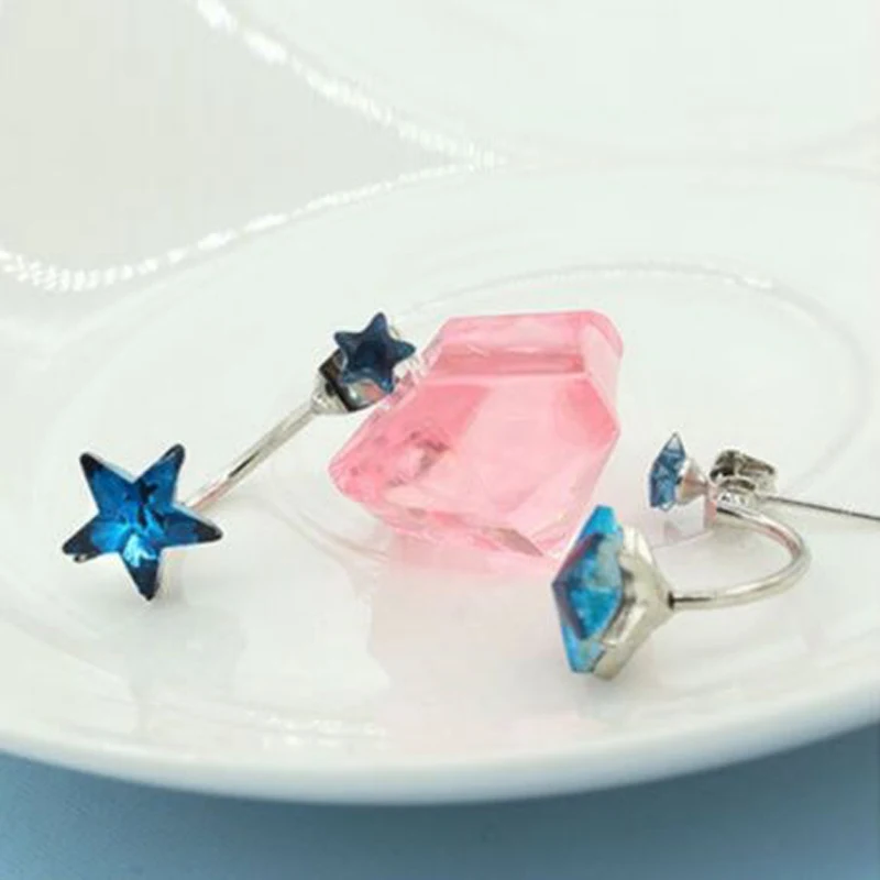 1Pair Elegant Womens Cute Rhinestone Star Ear Stud Earring Jewelry