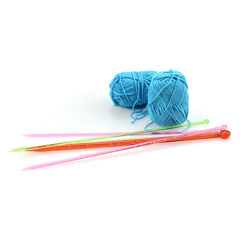 14pcs Multicolor Plastic Knitting Needles Weaving Tool Crystal Knitting Needle Tools For Women Scarf Sweater Tools Accessories (11)