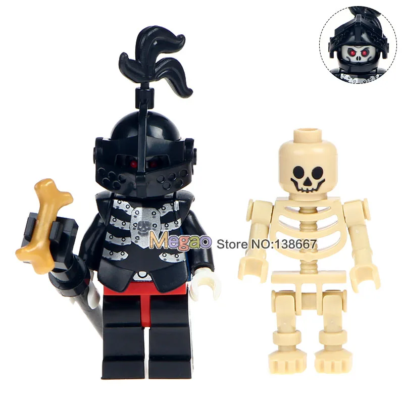

Building Bricks Blocks Single Sale AX9815H Skeleton Medieval Castle Knights Skeleton The Lord of the Rings Toys