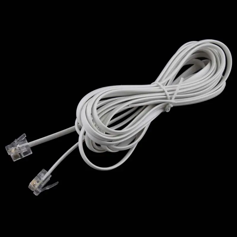 2 шт./лот высокоскоростной 10 футов 3 м RJ11 6P4C 4 контактный Телефон ADSL модем линейный