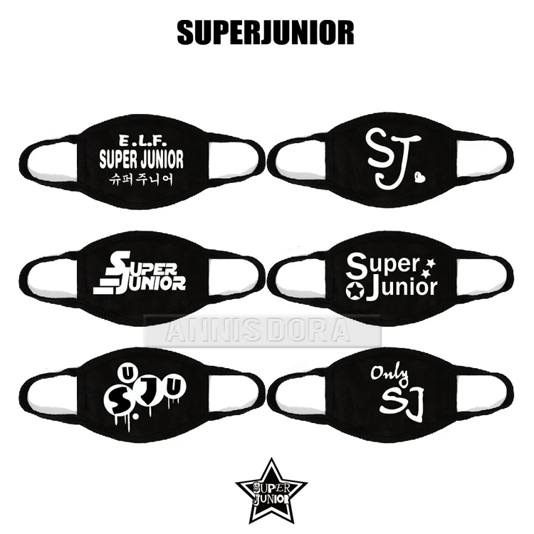 Маска с логотипом SUPER JUNIOR только SJ SUJU I Love SuperJunior ELF | Тематическая одежда и униформа