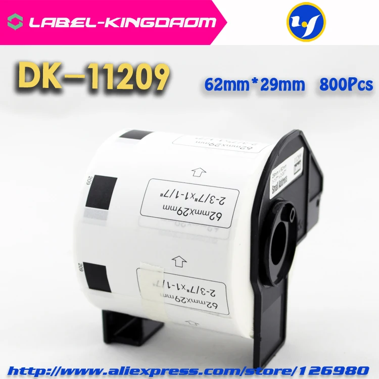 2 Rolls Совместимость dk-11209 этикетки 62 мм* 29 мм совместимый для принтера брат этикетки все приходят с Пластик держатель 800 шт./roll