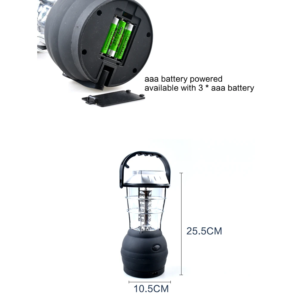 Портативный светодиодный аварийный светильник 10 Вт 36 led Перезаряжаемый фонарь на солнечной батареи Прямая зарядка/ручная зарядка/aaa