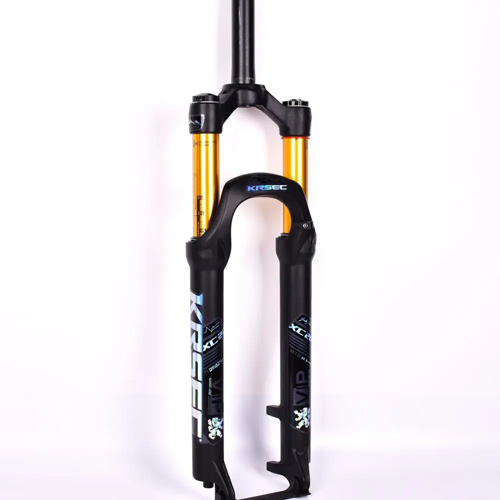 KRSEC вилка для горного велосипеда из магниевого сплава 26er дюймов, вилка для горного велосипеда 32 RL100mm, Аксессуары для велосипеда - Цвет: gold