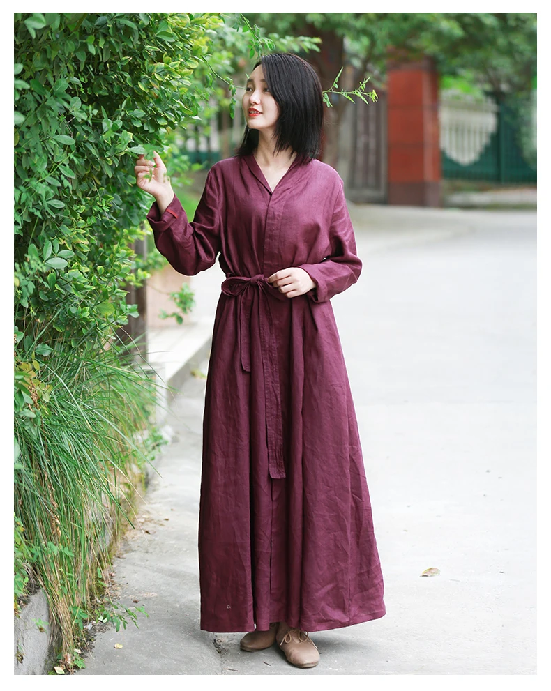 v neck linen dress (13)