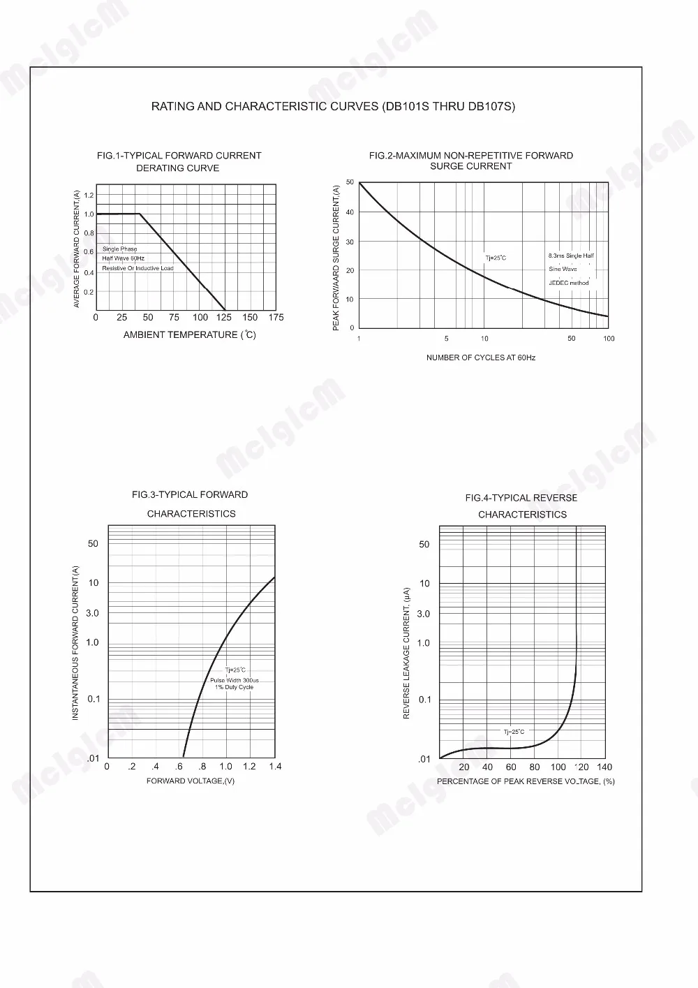 MCIGICM 100 шт. SMD DB107 DB107S 1A 1000 в один фазы диодный выпрямительный мост