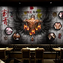 ТАТУ магазин фото обои тату магазин фреска на заказ 3D тату обои Винтаж цемент тату студия настенная роспись