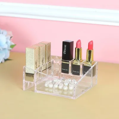 

Transparent desktop cosmetic storage box, plastic acrylic dressing table, Cosmetics Lipstick storage box 12.5*12.5*5.4cm