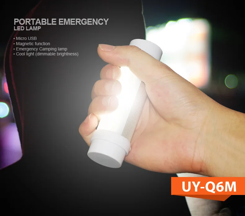 Kopen Draagbare Oplaadbare 3.7 v 1800 mah micro USB LED Rood Wit 100LM Camping licht, magnetische Waterdichte Staaf Zaklamp, Zaklamp, lantaarn