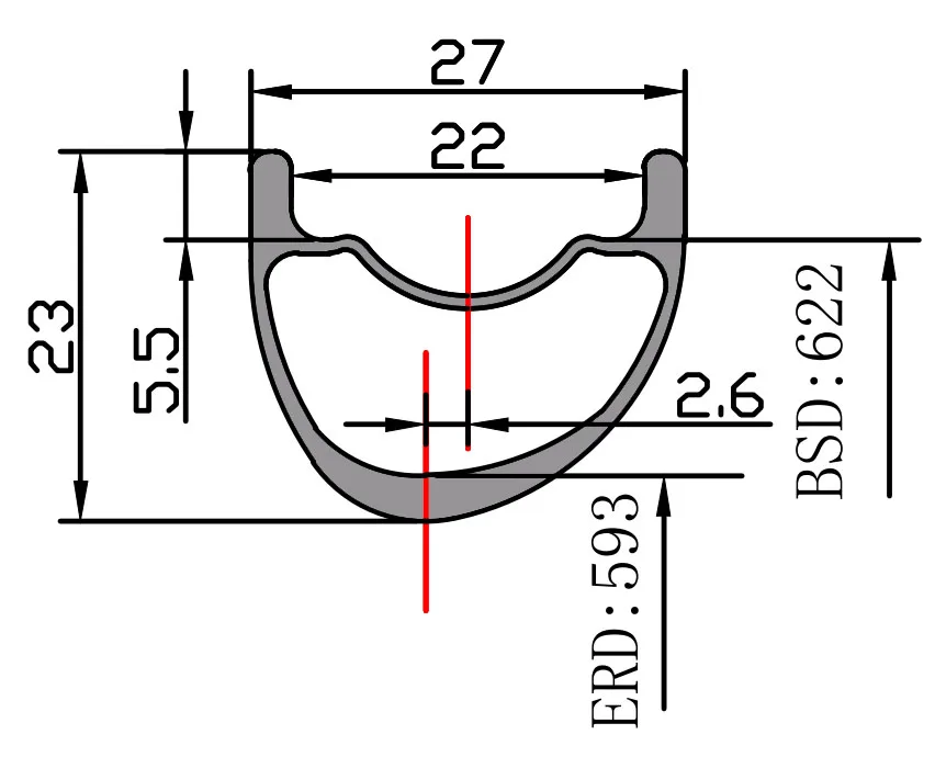 Top 280g 29er Asymmetric Mountain Bike Carbon Rims 23mm x 27mm XC Bicycle Wheel 29 inch MTB Hookless Tubeless Rim 24H 28H 32H UD 3K 0