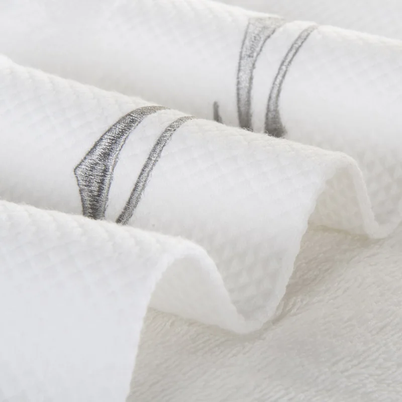 Высокое качество, новинка, хлопок, банные полотенца, белая вышивка, Утолщенные, 5 звезд, роскошные банные полотенца, размер: 80*150 см