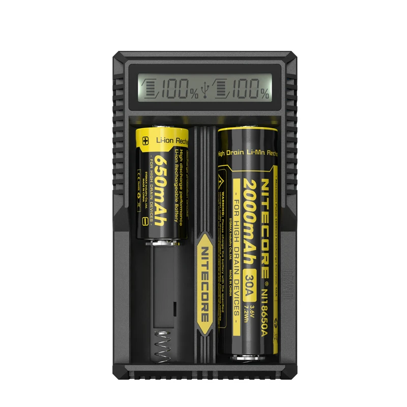 NITECORE UM20 умное зарядное устройство для аккумуляторов ЖК-дисплей Дисплей USB кабель