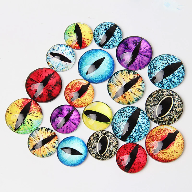 

20Pcs DIY Handcraft Glass Dolls Eye Animal Eyes Jewelry Accessories Random Mixed Color 8-25mm Craft Accessories