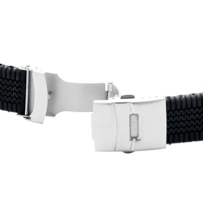 Shellhard 3Styles Sports Watch Band Waterproof Plastic Watch Band 20mm 22mm 24mm Black Watch Strap Deployment Buckle Bracelet