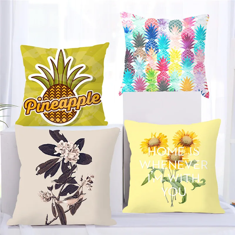 

Fuwatacchi Hand Painted Flowers Tropical Rainforest Super Soft Cushion Cover and Sofa Pillow Case Home Decorative Pillow Cover