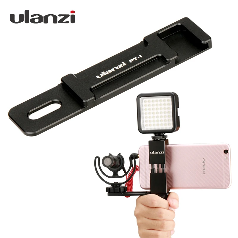 

Ulanzi PT-1 Microphone Cold Shoe Plate Universal Aluminium Extension Bar Bracket Adapter for Tripod Mic Video Light Smartphones
