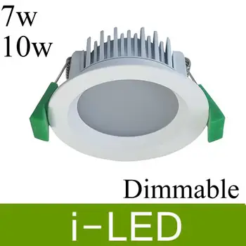 

White /Silver shell Dimmable Led Downlights 7w 10w Led Cabinet Light Lamp SMD5730 Led Chip 850lm AC85-265V With Led Driver UL CE