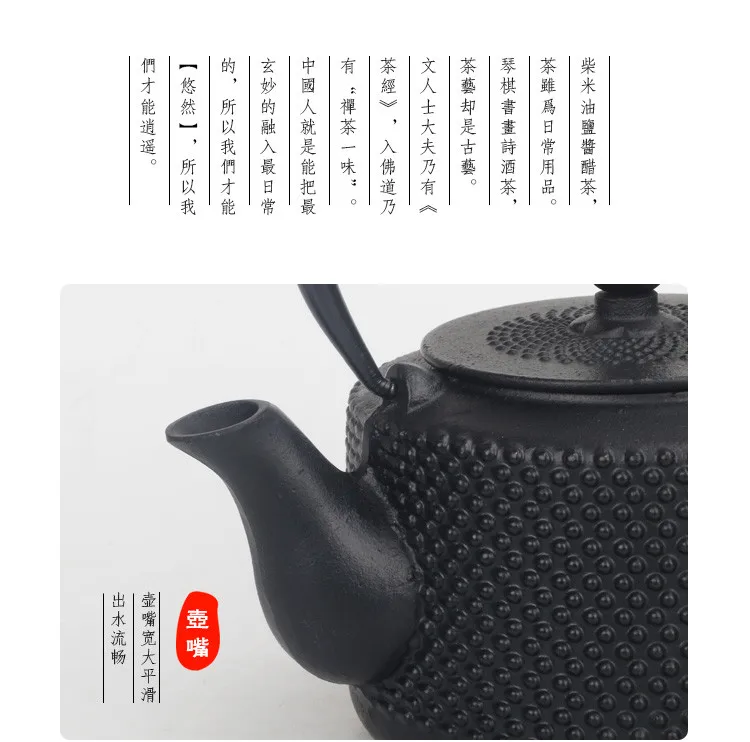 Японский здоровья горшок чугунный горшок без покрытия ручной работы Чайник Кунг-фу чайник 850 мл