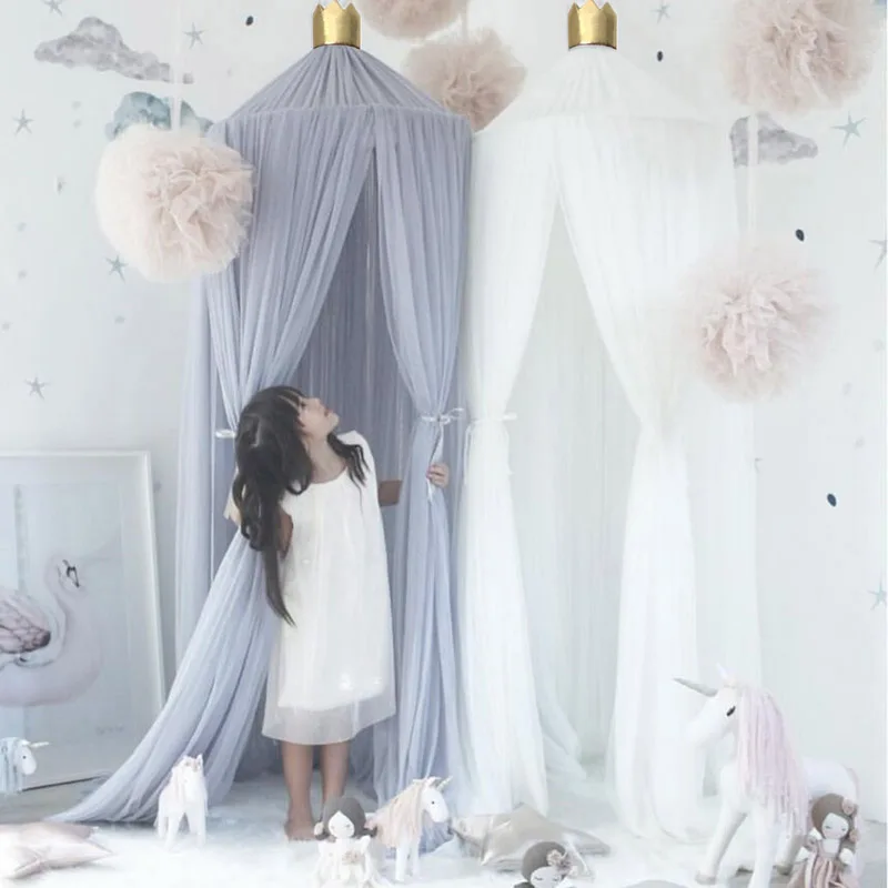 

Mosquito Net Canopy with Stars Girls Princess Canopy Netting Baby Crib Cot Bed Curtains Kids Children Play Tents Foldable Indoor