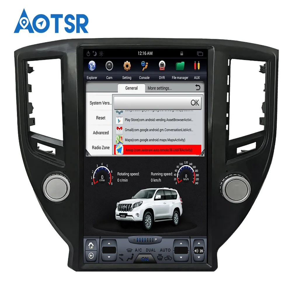 Clearance Tesla style Car GPS Navigation For TOYOTA CROWN Fourteenth generation car multimedia radio tape recorder 4K H car accessories 6