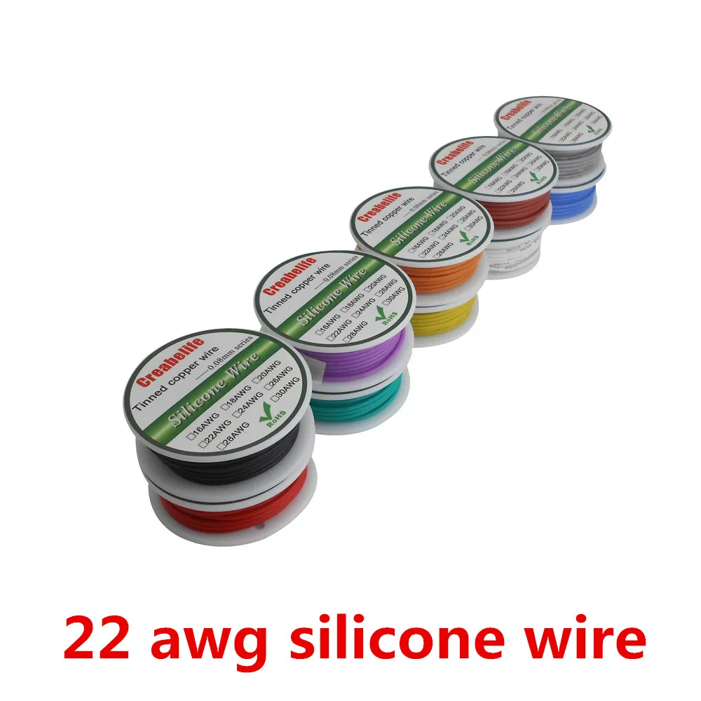 Гибкий силиконовый провод 6 м 22 AWG 10 цветов радиоуправляемая Кабельная линия с
