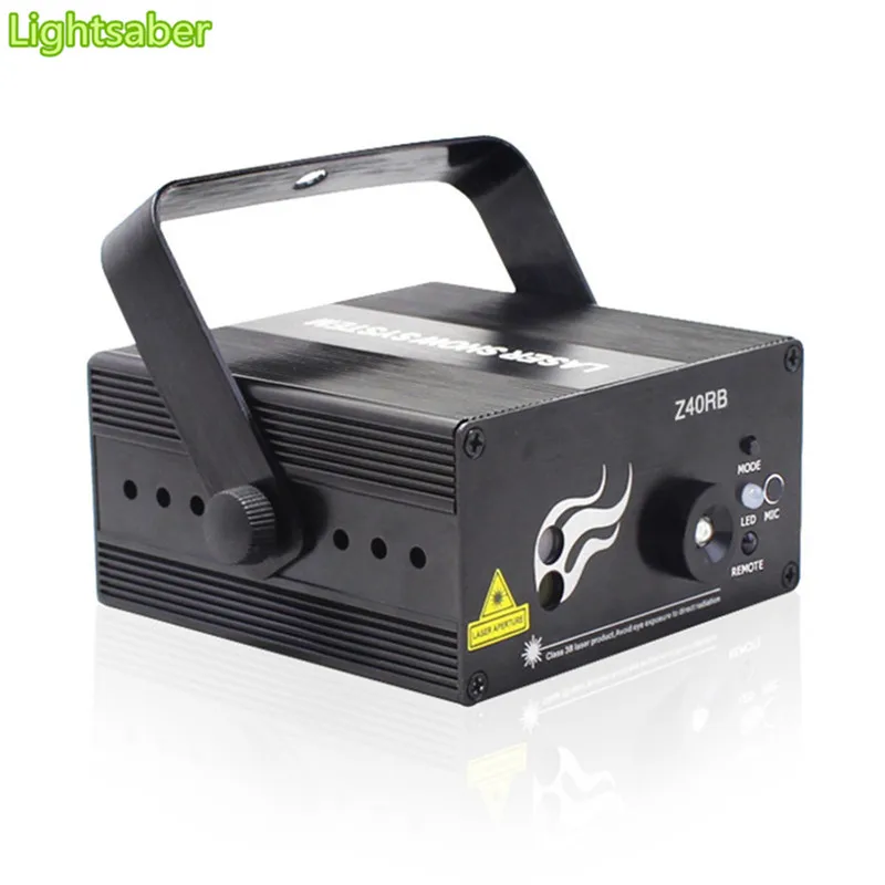 

Lightsaber 3 Lens Blue Red RB 40 Patterns Led Laser Stage Lighting Effect Party Lights Disco Light 300mw Show 110V-220V