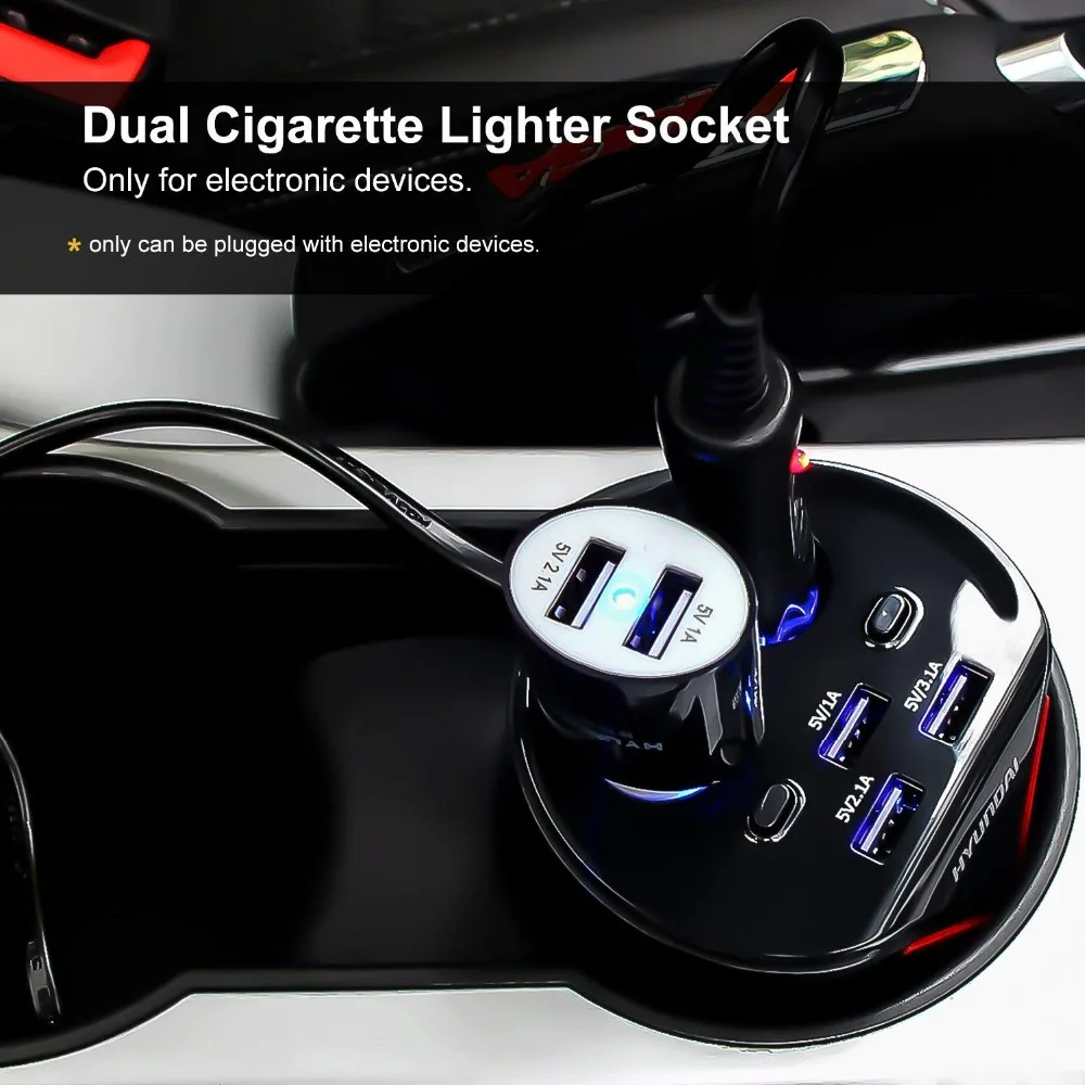 Автомобильное Зарядное устройство 12 V-24 V с 3 портами(стандарт 3.1A розетка для автомобильного прикуривателя Разветвитель Мощность адаптер с светодиодный Дисплей для BMW Ford Mondes