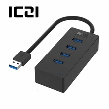 ICZI USB 3,0 концентратор внешний 4 порта usb-хаб 3,0 для передачи данных Зарядка высокоскоростной концентратор разветвитель для ПК настольный ноутбук аксессуары