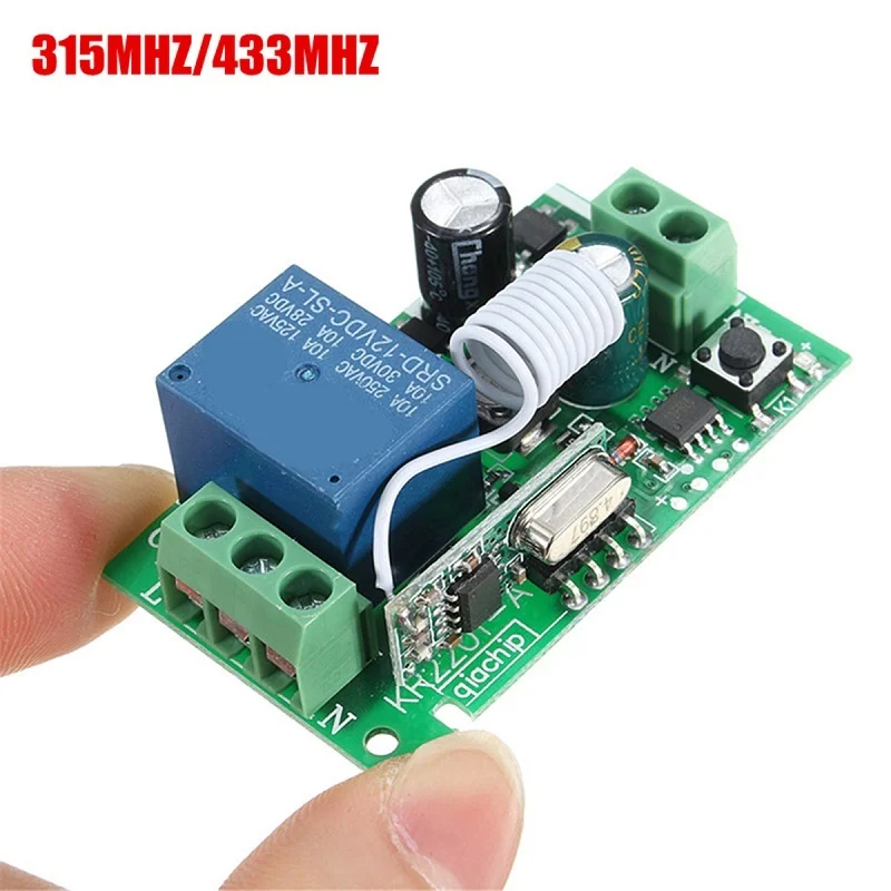 

Smart Product 315/433MHZ 220V 1 Channel Wireless Relay RF Remote Control Switch Heterodyne Receiver Top Sale