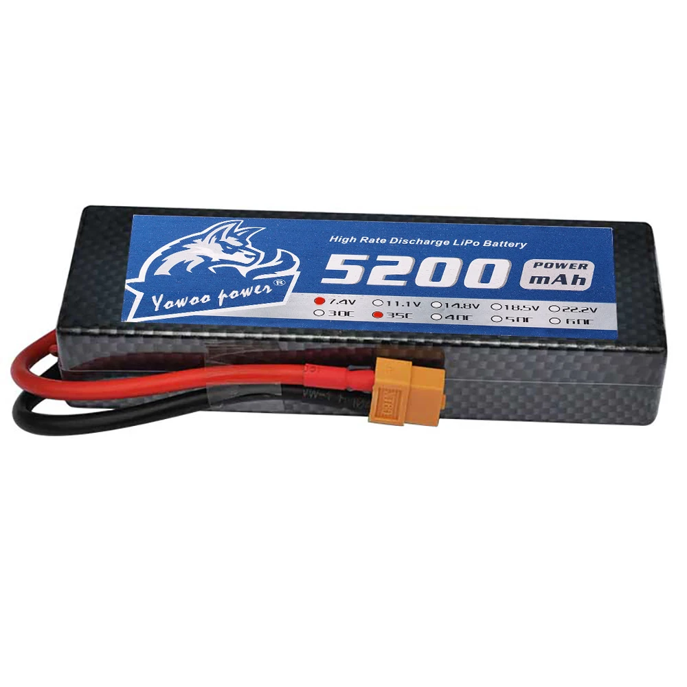 

Lipo 2S 7.4V 5200mAh 35C Max 70C RC Battery Hard Case with AB Buckles for Traxxas Slash 4x4 Car Boat Traxxas HPI Truck