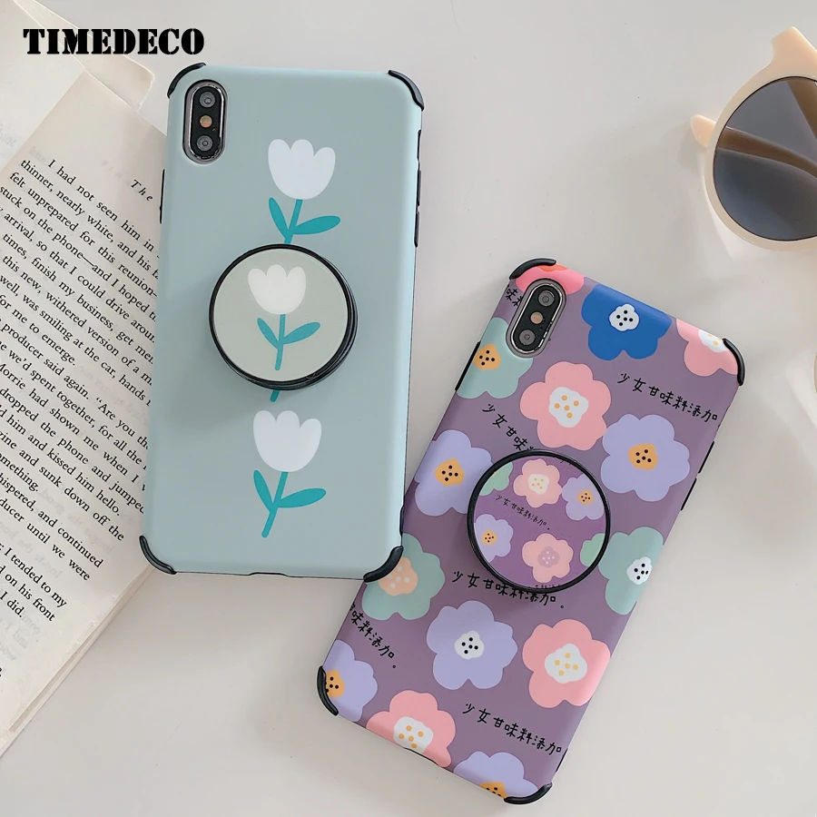 Kickstand Phone Case For iPhone xr Cute X Xs max Beautiful Flower Cover 7 8 plus 6 s Cartoon Lover Hearts |